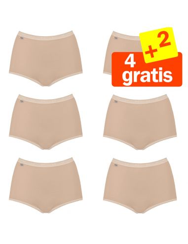 Sloggi Basic Maxi Slip Huid 6Pack 4+2 Gratis!