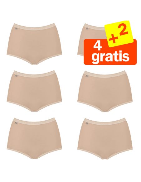 Sloggi Basic Maxi Slip Huid 6Pack 4+2 Gratis!