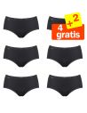 Sloggi Basic Midi Slip Zwart 6Pack 4+2 gratis!