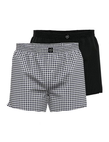 Bugatti Heren Boxer Shorts Pure Cotton 2Pack Black Mix