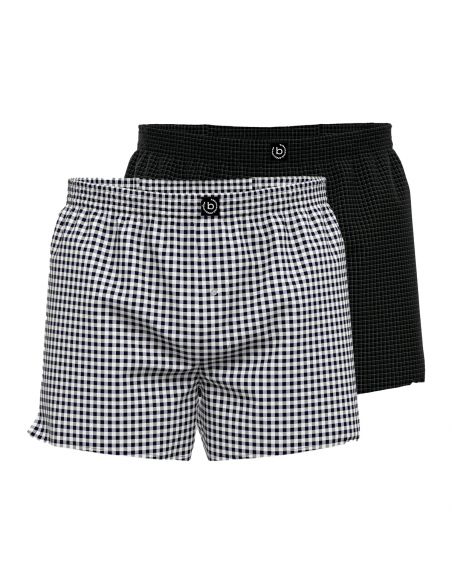 Bugatti Heren Boxer Shorts Pure Cotton 2Pack Black Mix