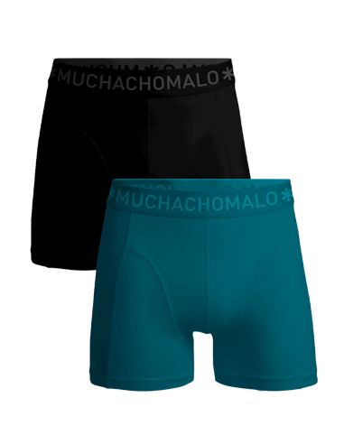 MuchachoMalo Jongens Boxershorts 2Pack SOLID Zwart Blauw 599