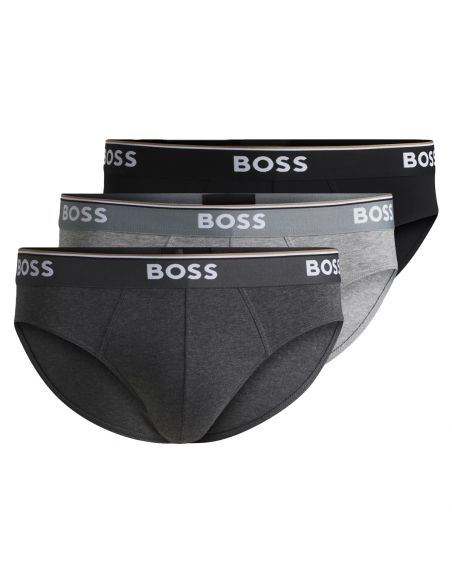 Hugo Boss Brief Slip Power 3Pack Zwart Grijs