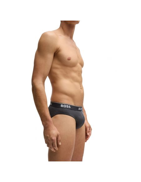 Hugo Boss Brief Slip Power 3Pack Zwart Grijs