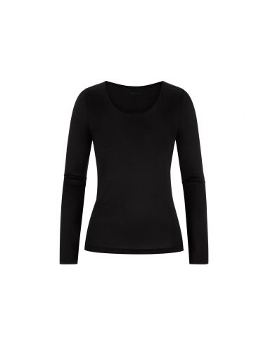 MEY Dames Emotion Longsleeve Shirt Zwart 56202