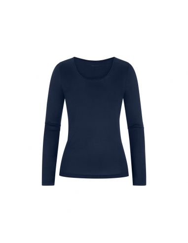 MEY Dames Emotion Longsleeve Shirt Night Blue 56202