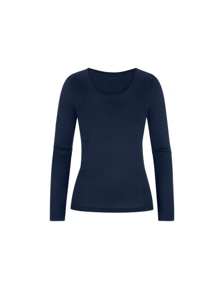 MEY Dames Emotion Longsleeve Shirt Night Blue 56202