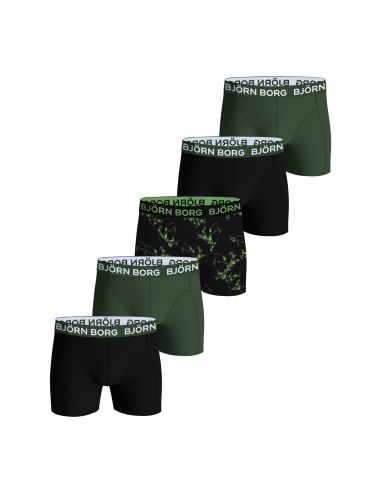 Bjorn Borg Heren Boxershort 5Pack Cotton Stretch Leaves MP005