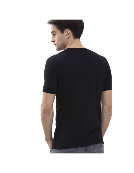 MEY Heren HYBRID T-Shirt Zwart 30037