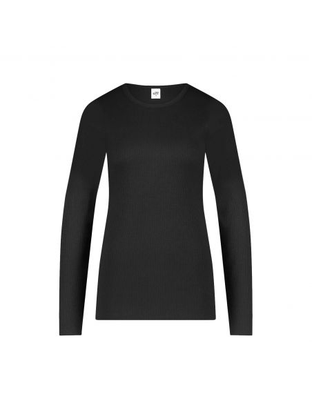 Ten Cate Dames Dames Rib T-Shirt Longsleeve Zwart