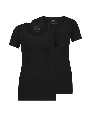 MWTS Dames T-shirt ronde hals zwart 2-Pack