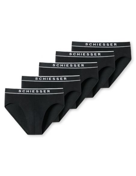 Schiesser Rio slip 95/5 Organic 5Pack Zwart