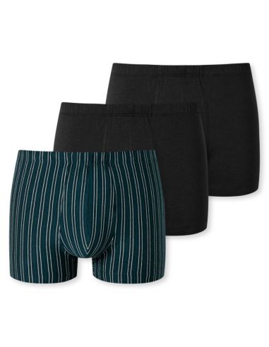 SCHIESSER Short 95/5 Organic 3Pack Green Stripe