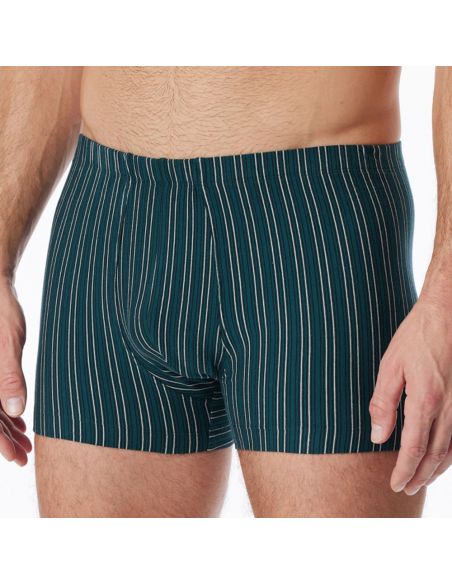 SCHIESSER Short 95/5 Organic 3Pack Green Stripe