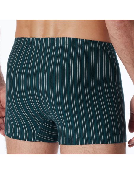 SCHIESSER Short 95/5 Organic 3Pack Green Stripe