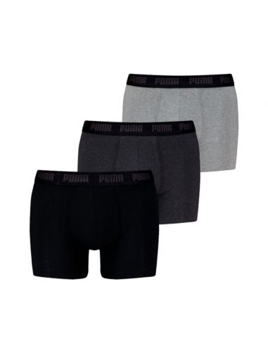 Puma Boxershorts Everyday Comfort Stretch 3Pack Zwart Antraciet, Grijs