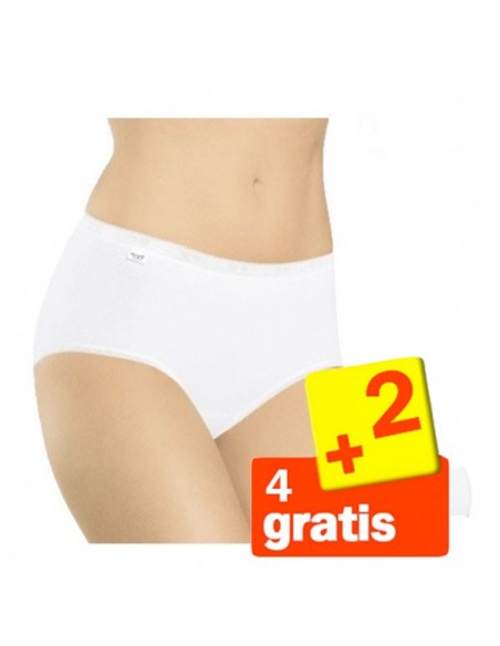 Sloggi Basic Midi Slip Wit 6Pack 3+2 gratis!