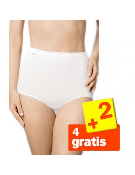 Sloggi Basic Maxi Slip Wit 6Pack 4+2 Gratis!