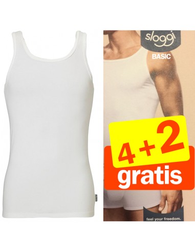 Sloggi basic Hemd White 4 + 2 gratis 6 pack