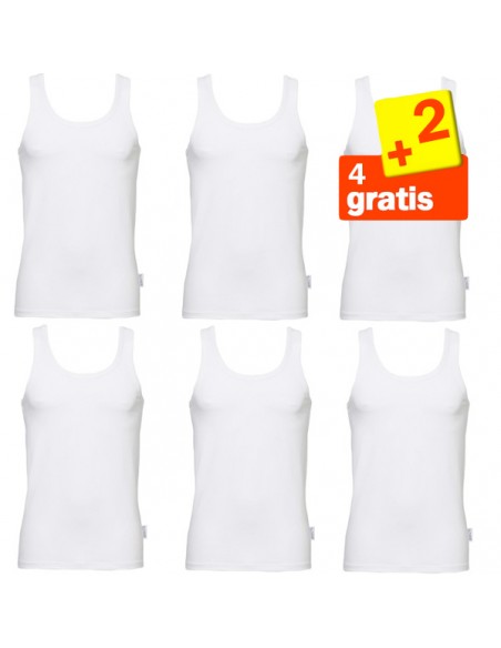 Sloggi basic Hemd White 4 + 2 gratis 6 pack