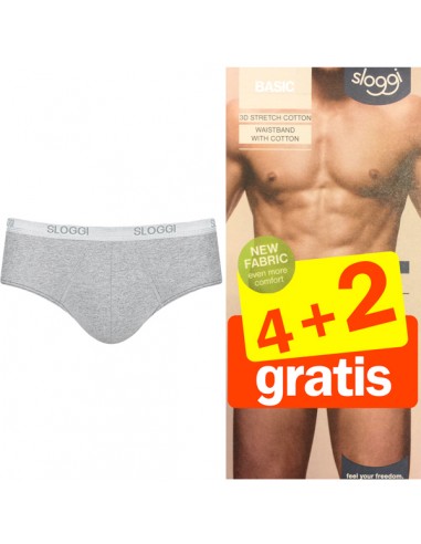 Sloggi Men Basic Midi grijs 4+2 Gratis