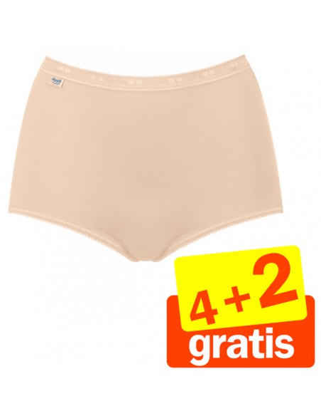 Sloggi Basic Maxi Slip Huid 6Pack 4+2 Gratis!