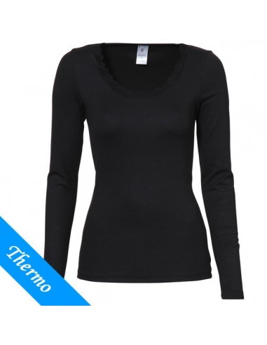 Ten Cate Thermo Dames Lace T-Shirt Longsleeve Zwart