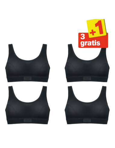 Sloggi Double Comfort Top 4 pack Zwart 3+1 Gratis