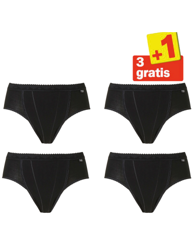 Sloggi Control Tai 4 pack Zwart 3+1 Gratis