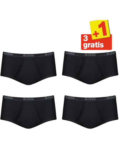 Sloggi Men Basic Maxi 4 pack Zwart 3+1 Gratis