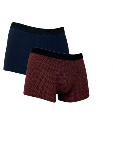 Schiesser Low Rise Shorts 2Pack rood blauw 95/5 boxershort