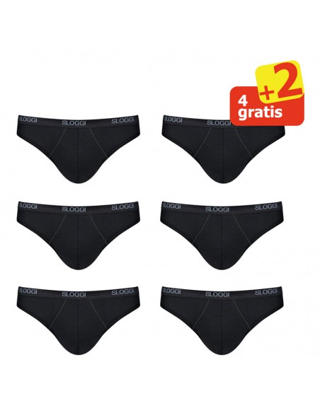 Sloggi Men Basic Mini Zwart 4+2 gratis 6 Pack